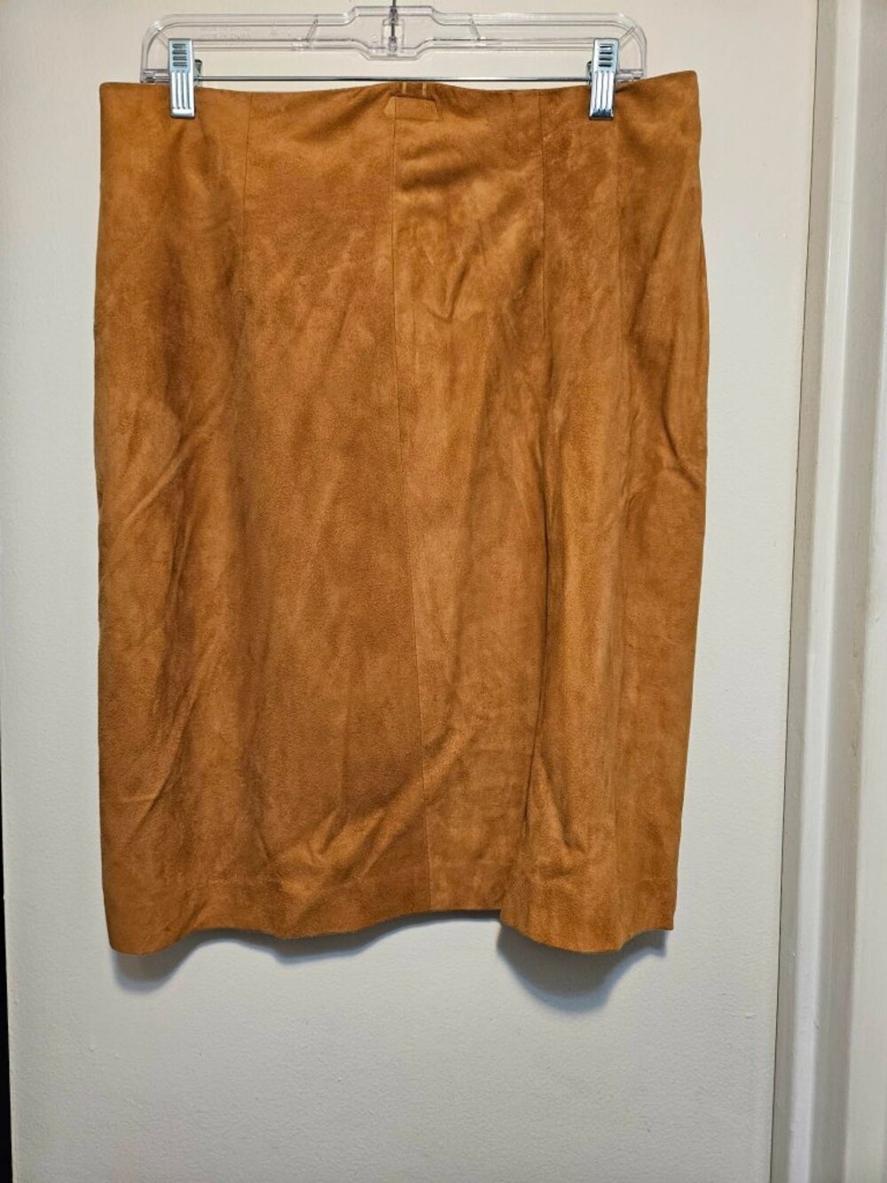 Lamb Suede Straight Skirt, Knee Length Sz 14